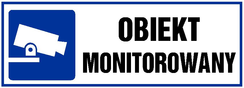 Obiekt monitorowany biała kamera na niebieskim tle